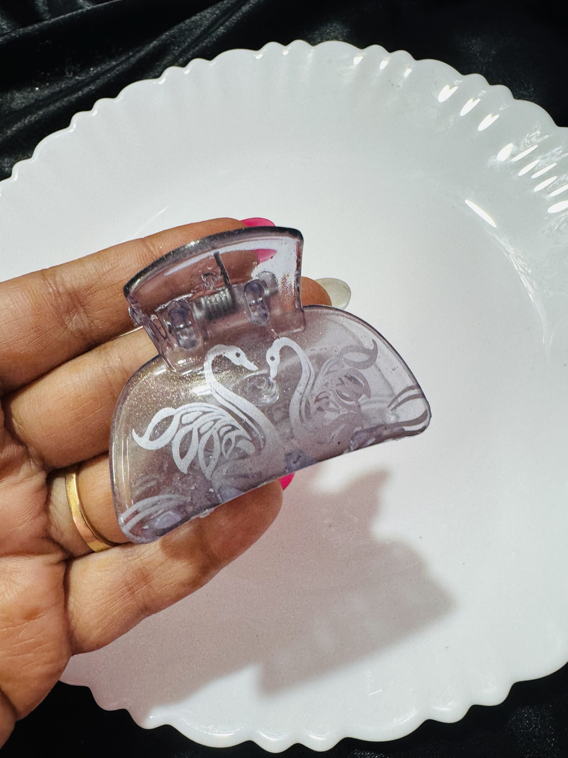 Grey printed Clutchure