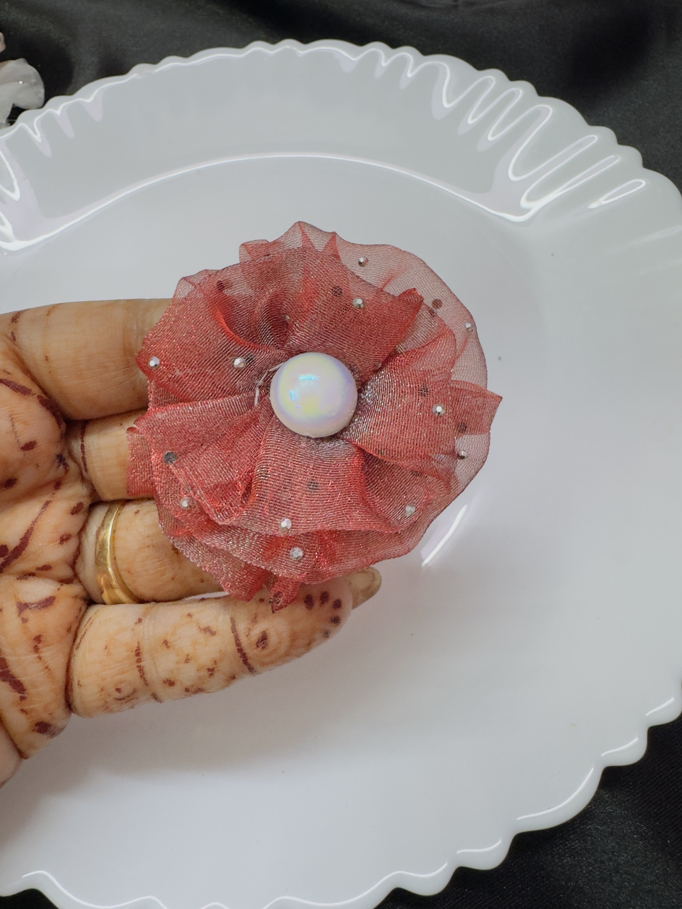 Red Flower Pin