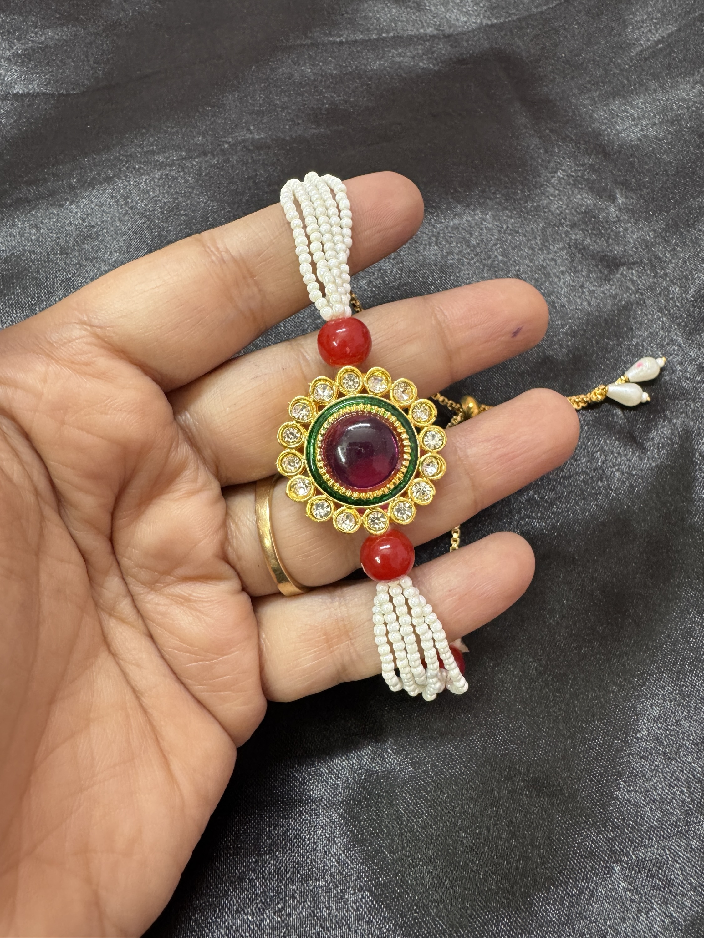 Kundan Bhabhi Rakhi - Red