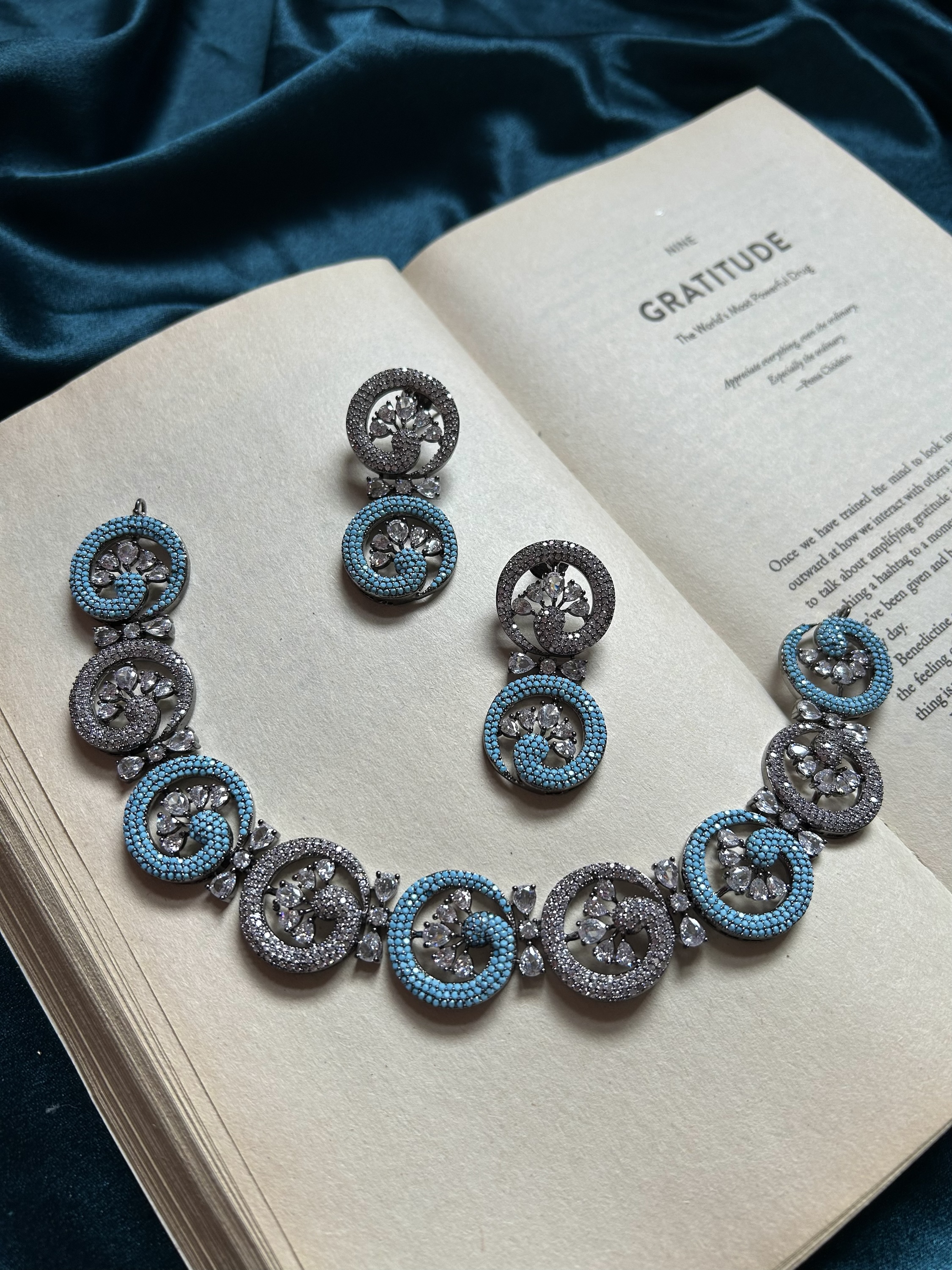 AD Necklace Set - Sky Blue