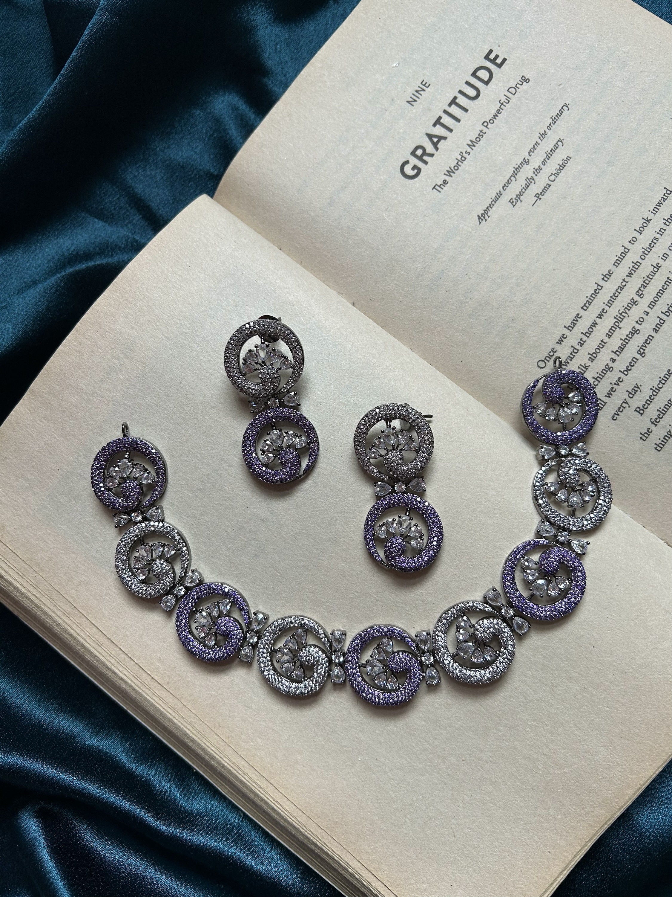 AD Necklace Set - Purple
