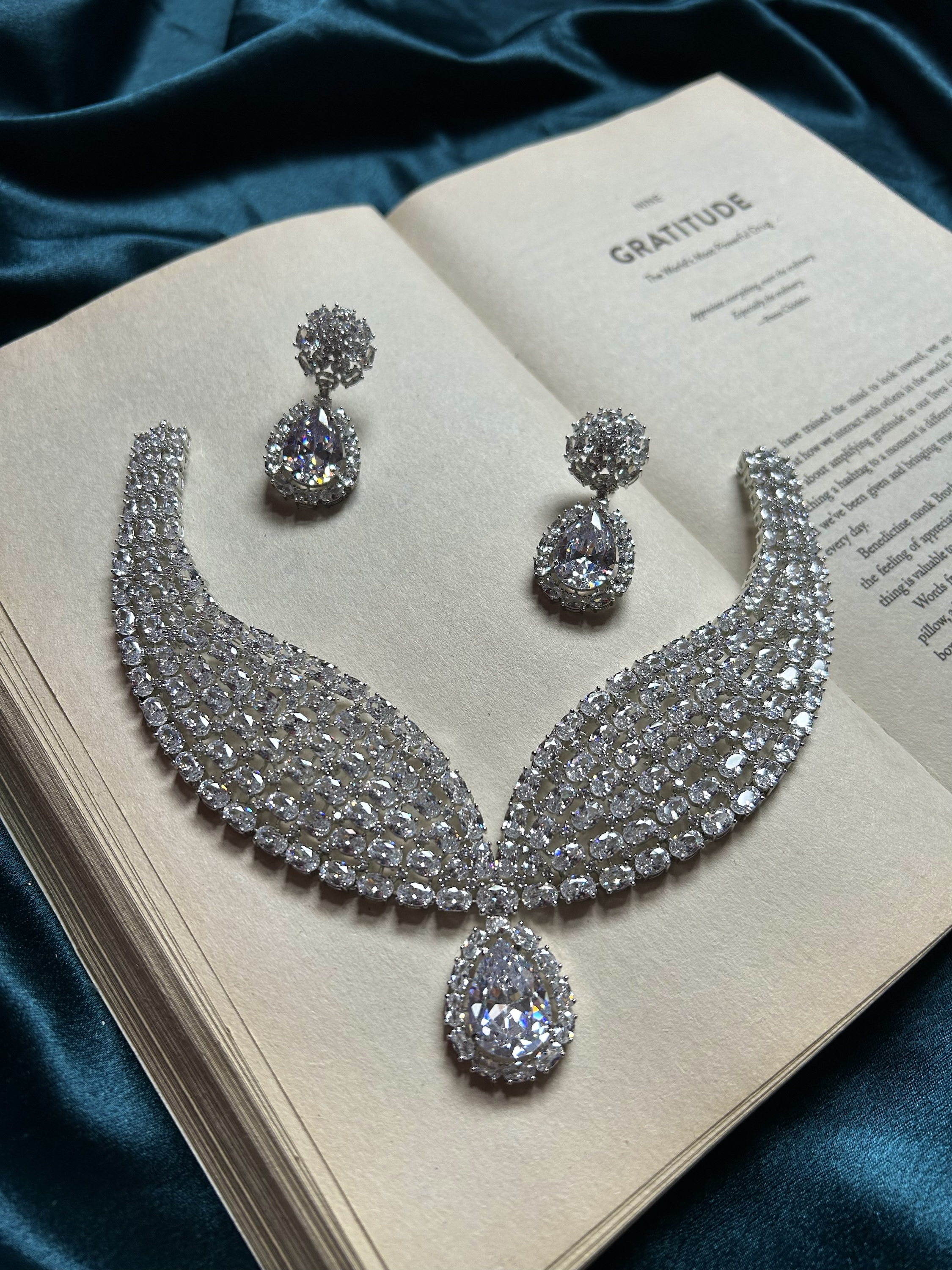 AD Neckpiece Set - Silver