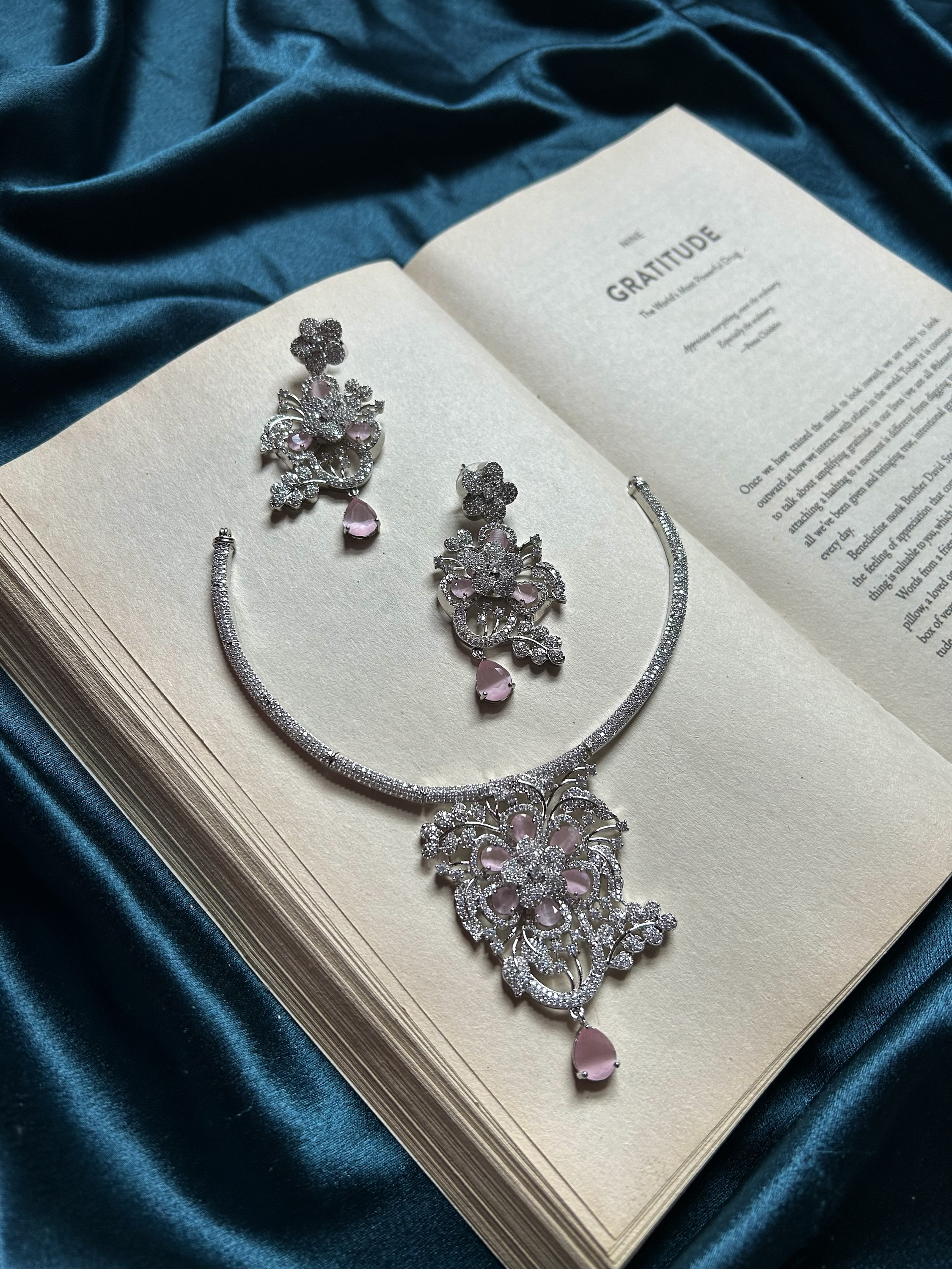 AD Necklace Set - Pink