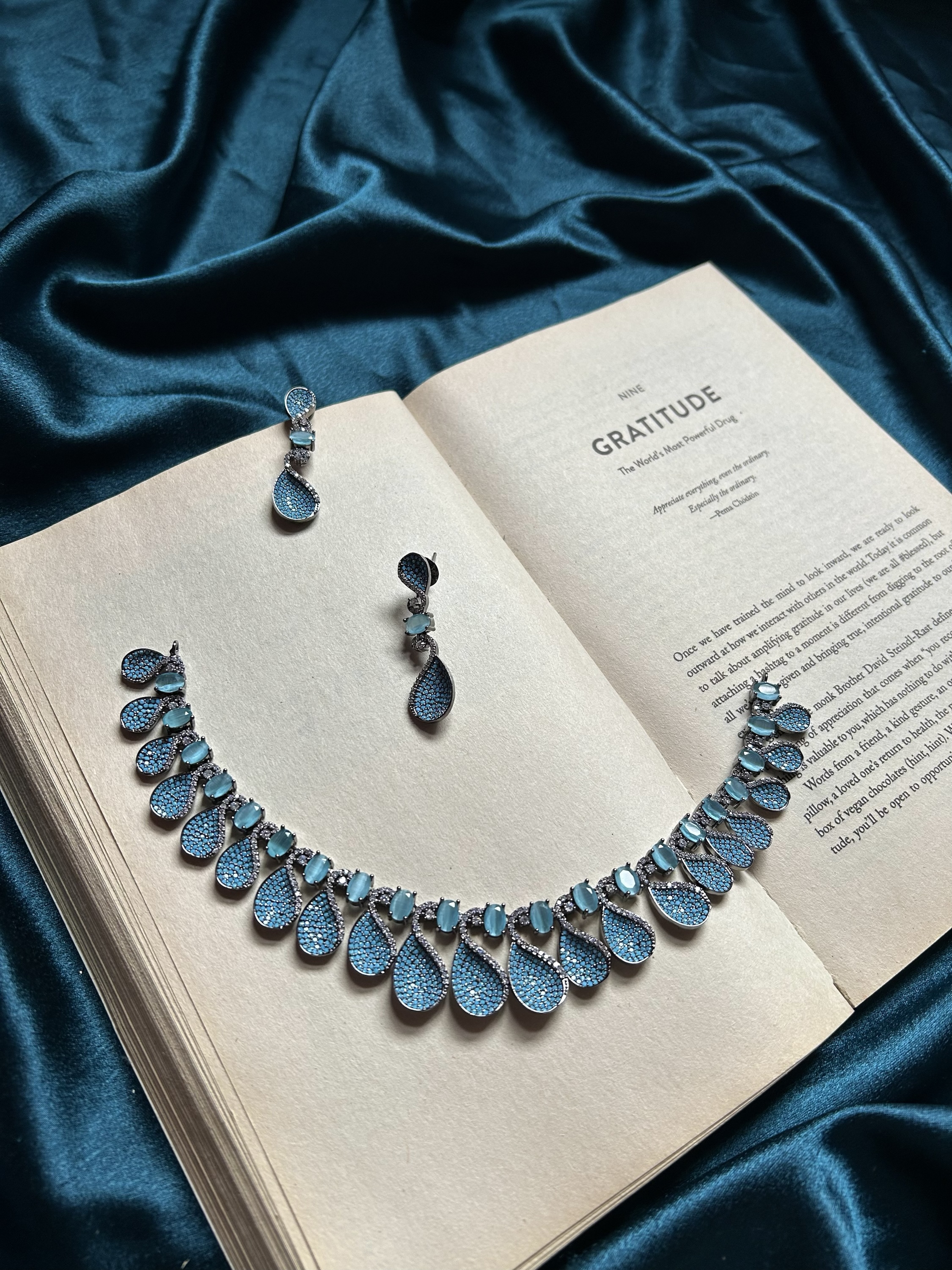 AD Necklace Set - Sky Blue