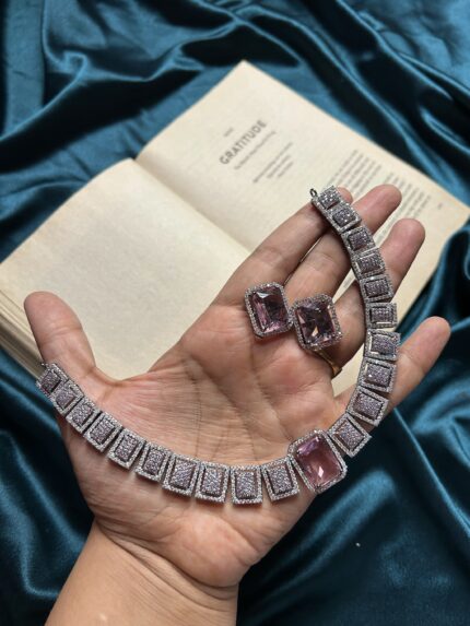 AD Necklace Set - Pink