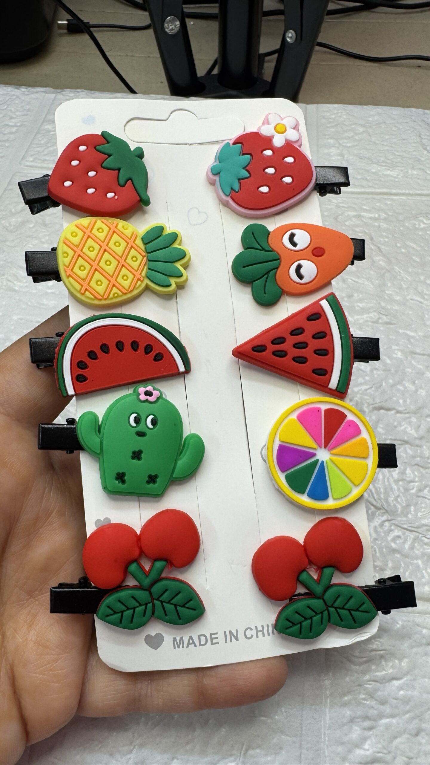 Hair Clip Fruits - Pack of 10 Clips