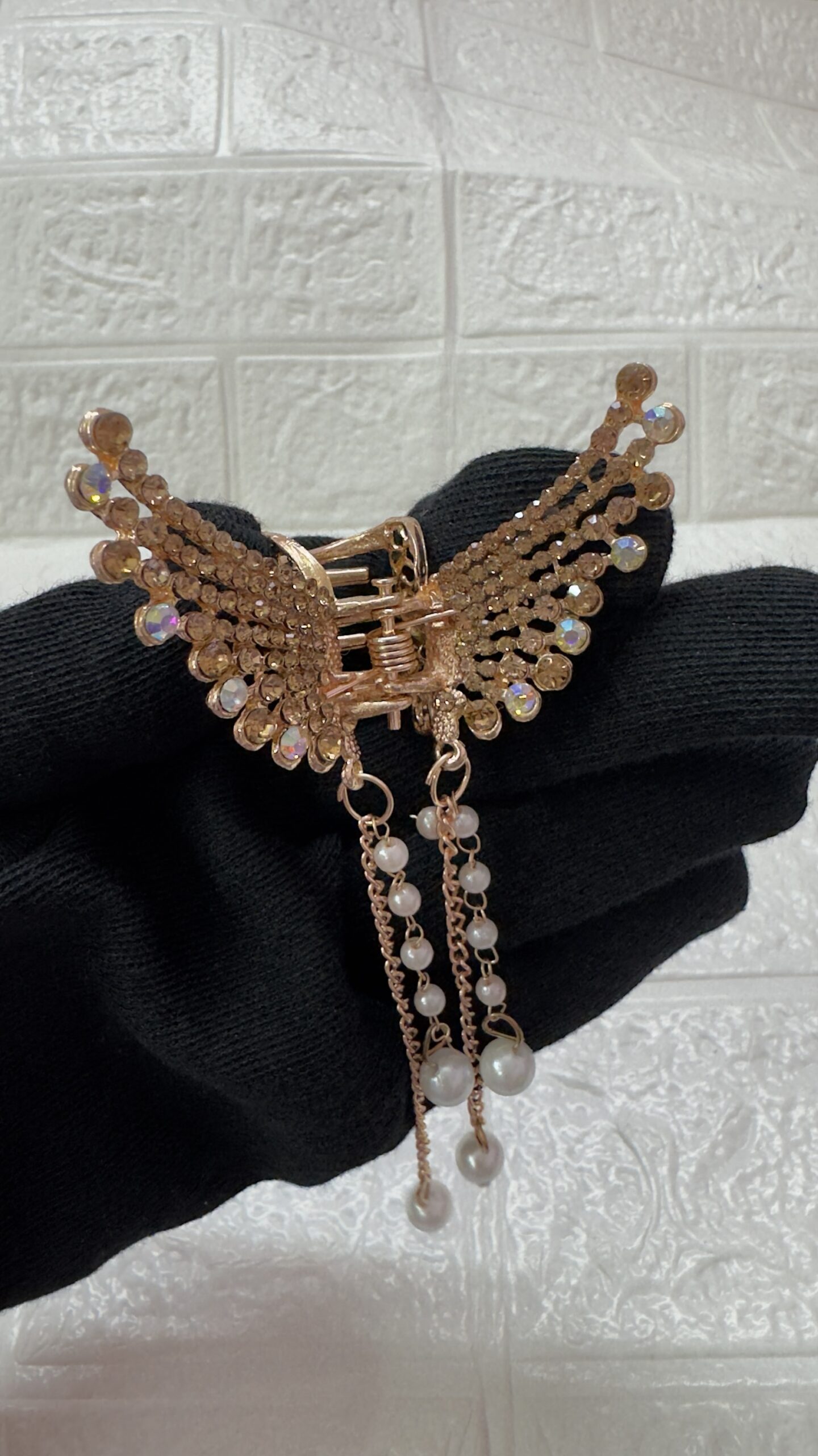 Metal Hanging Clutchure - Rose gold with Golden