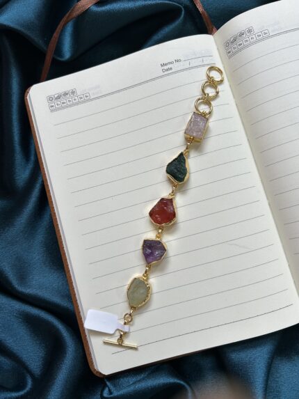 Brass Natural Stone Bracelet - Multi