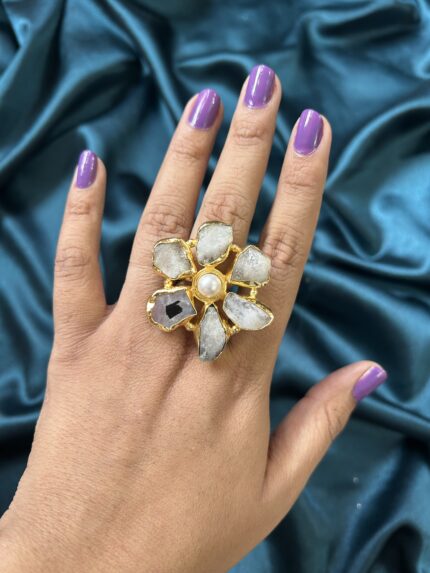 Brass MOP Pearl Ring