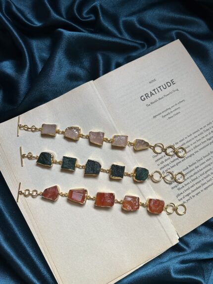 Brass Natural Stone Rust Bracelet