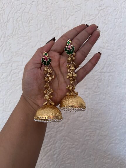 Kashmiri Jhumka - Ruby Green