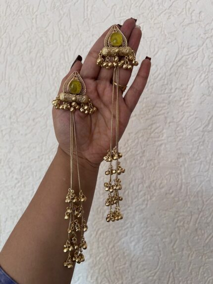 Kashmiri Earrings - Lemon Yellow