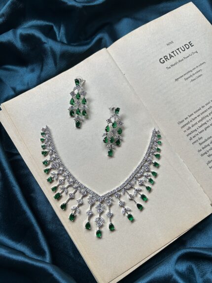 AD Necklace Set - Emerald Green