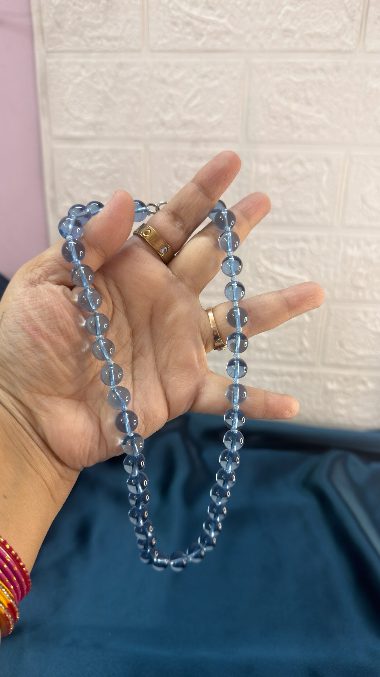 Glass Beads Mala - Blue