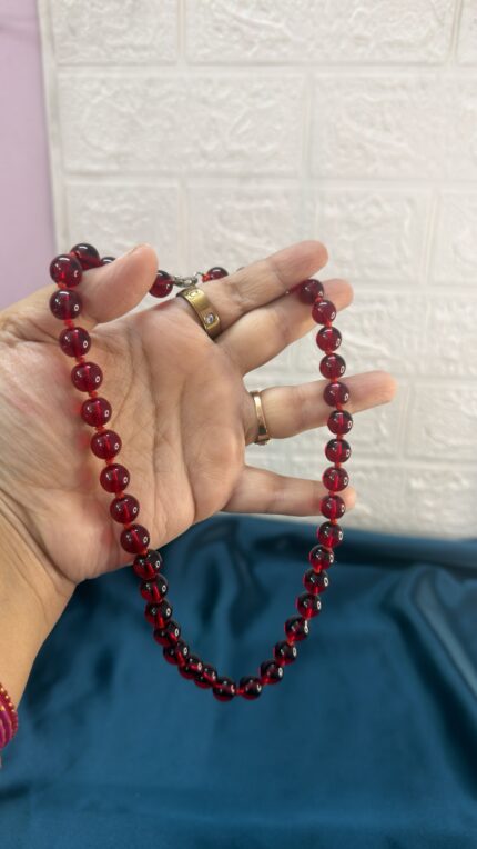 Glass Beads Mala - Deep Red