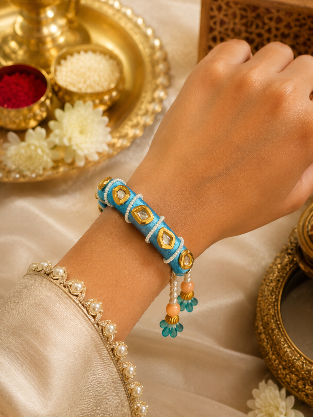 Open Rakhi Bangle - Blue