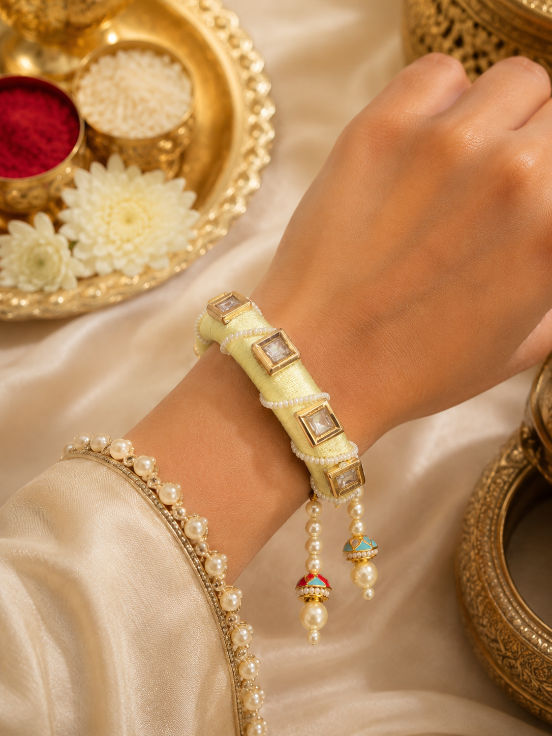 Bangle Open Rakhi - Cream