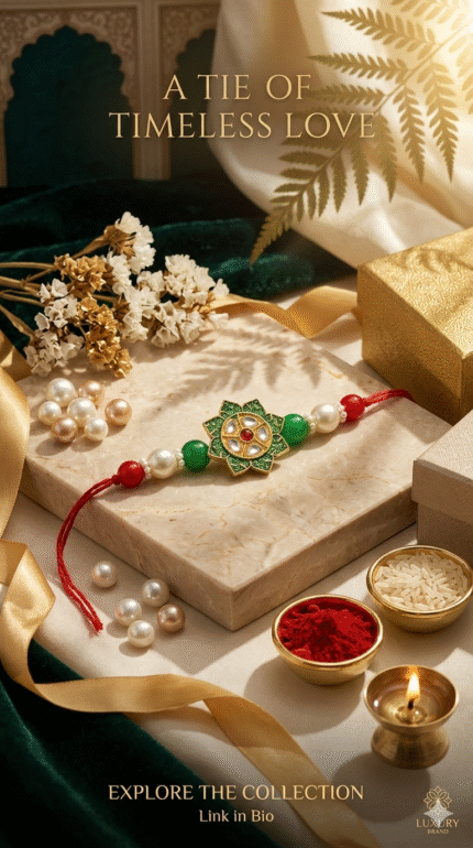 Green Kundan Rakhi