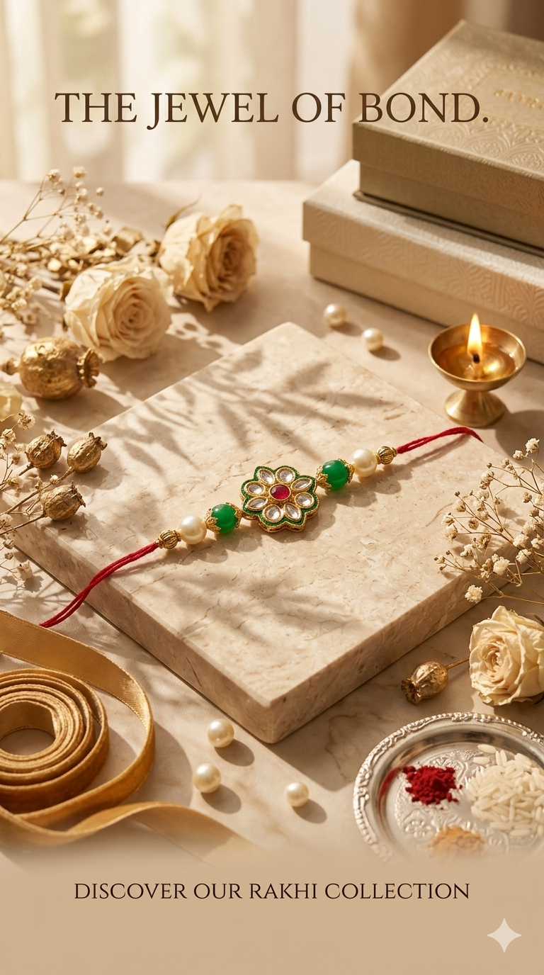Elegant Kundan Rakhi