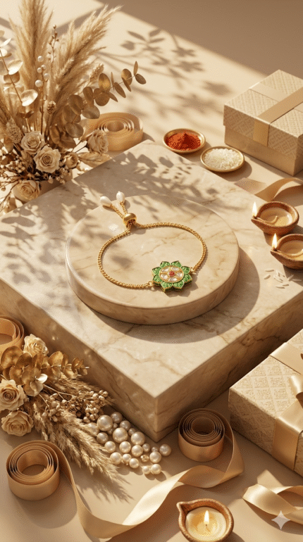 Kundan rakhi Bracelet