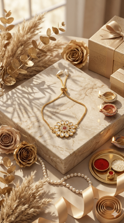 Kundan Rakhi Bracelet