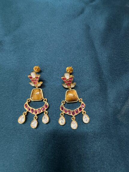 Tyani Tiger Stone Earrings - Ruby