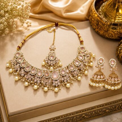 Beautiful Pakistani Set With Earrings and Mangtika