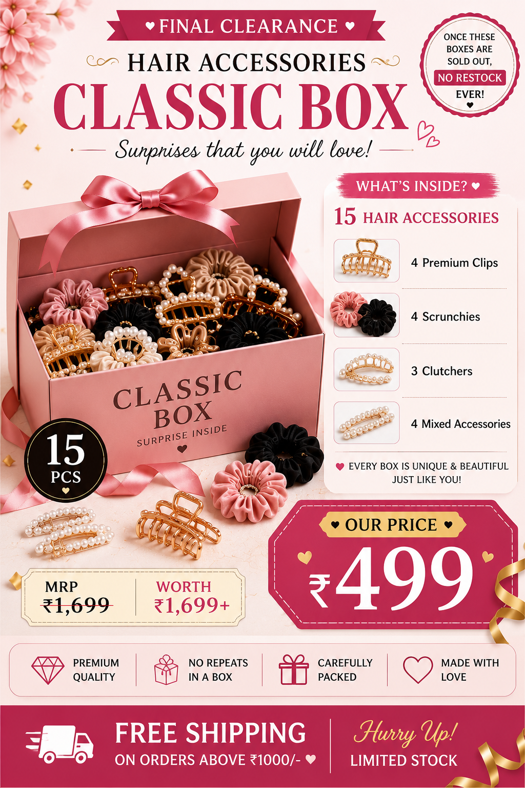 Mystery Classic Hair Accessories Box – Curated Surprise Gift Set