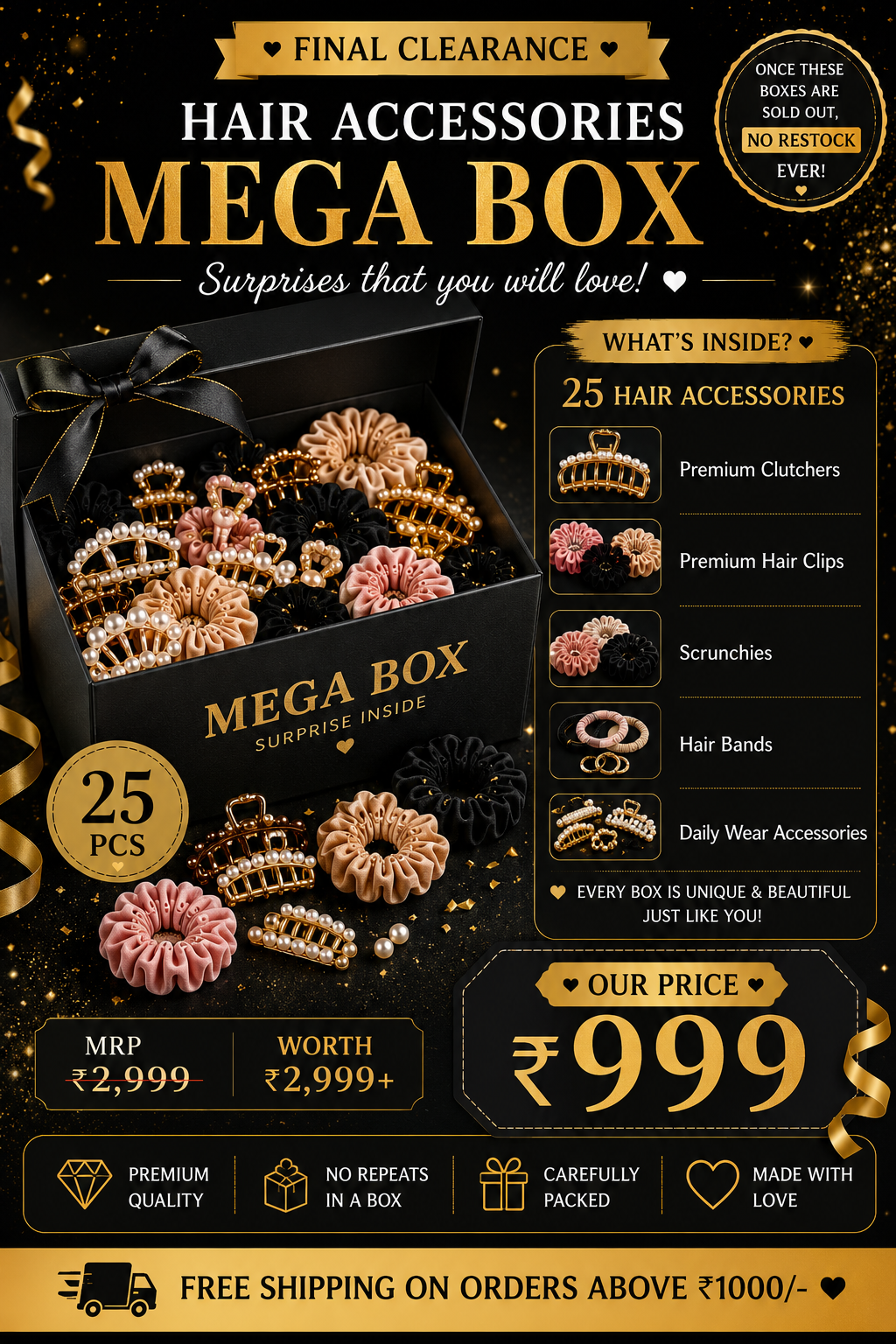 Mystery MEGA Hair Accessories Box – Curated Surprise Gift Set
