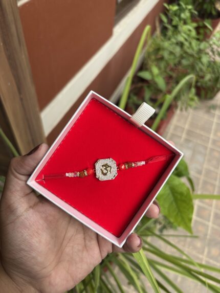 AD Premium OM Rudraksh Bhaiya Rakhi Gift Box