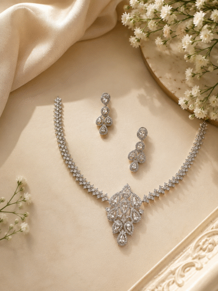 AD Necklace Set - Silver