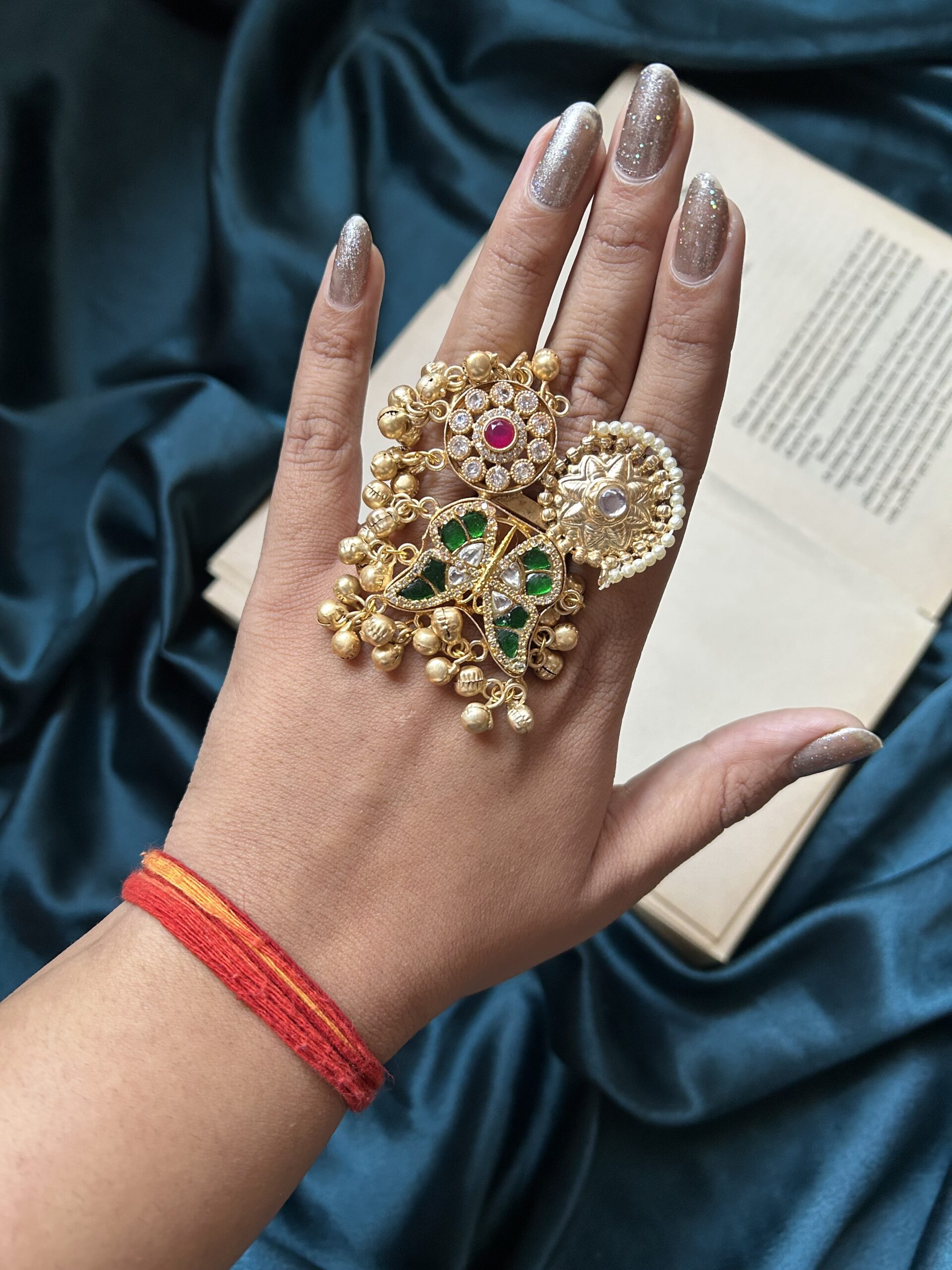 Kashmiri Butterfly Ring – Green