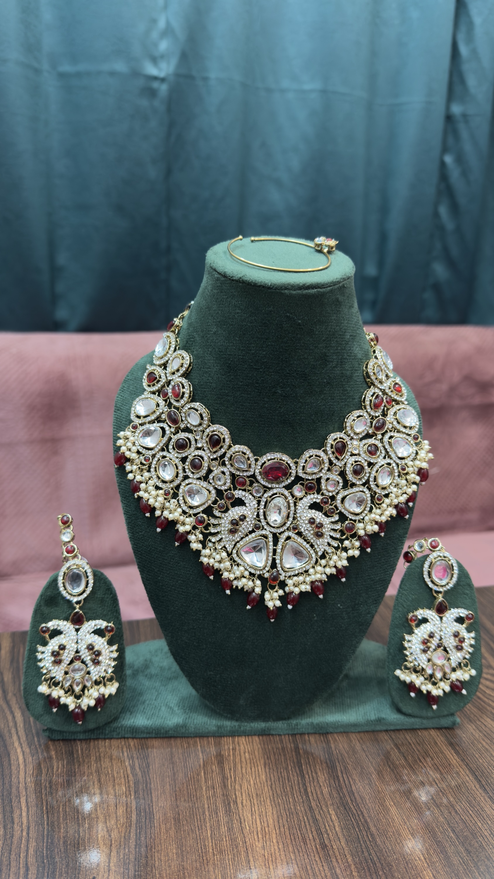 Maroon Mayura Set
