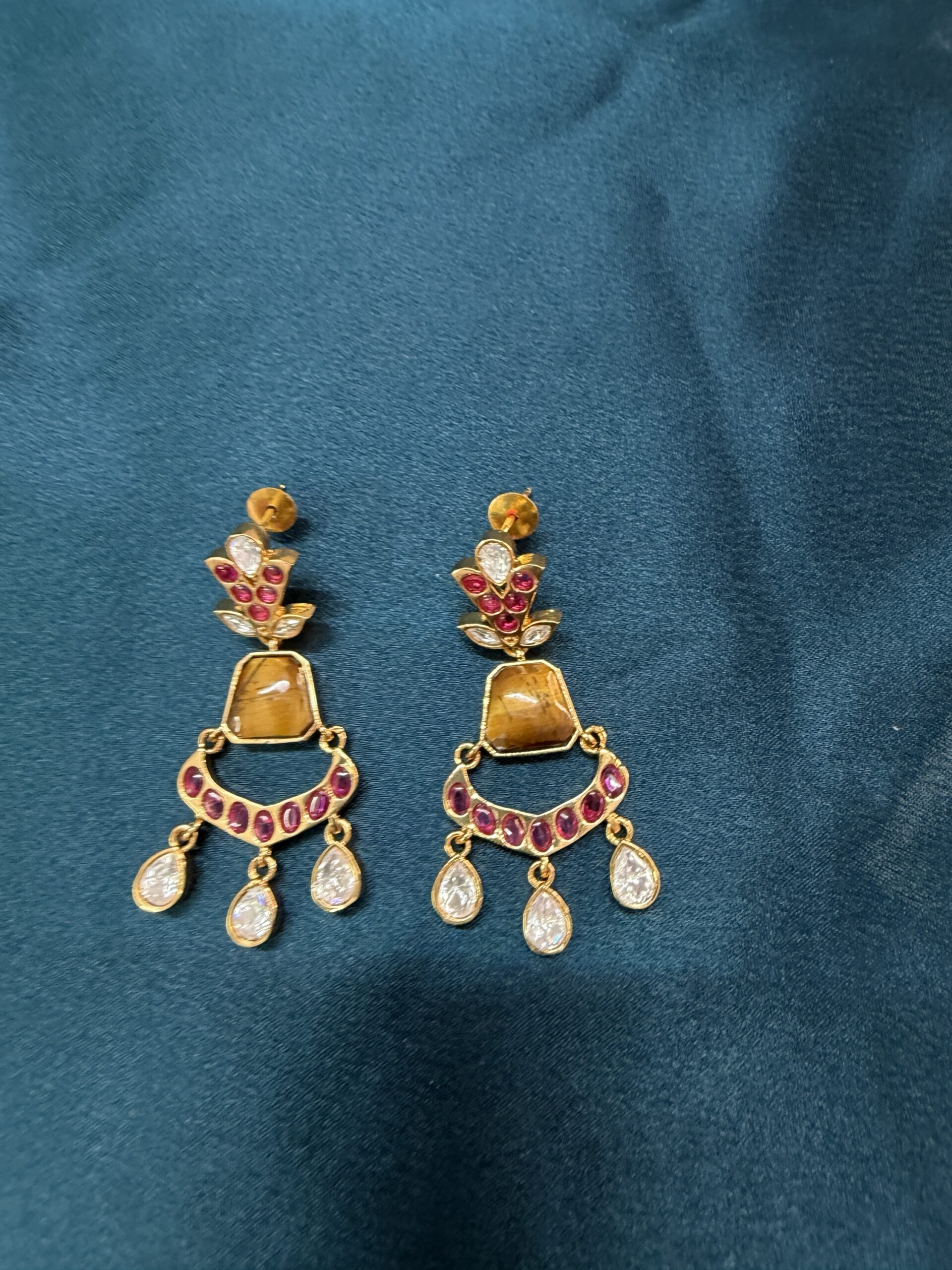 Tyani Tiger Stone Earrings – Ruby