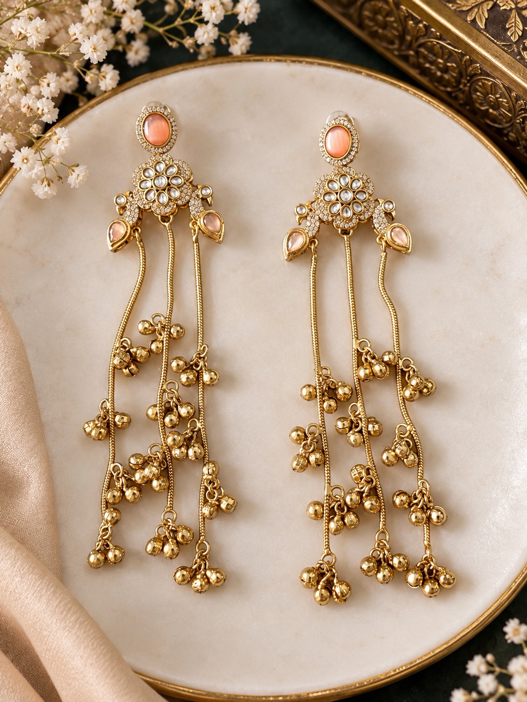 Kashmiri Earrings – Orange