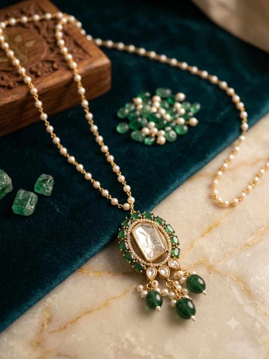 Beautiful Polki Mala – Green