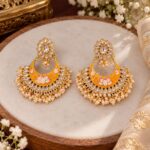 Yellow Chandbali earrings