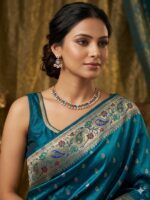 Navratan Pearl Necklace Set With Earrings - Multi - Image 2