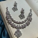 AD 2 Layer Necklace Set - Pink